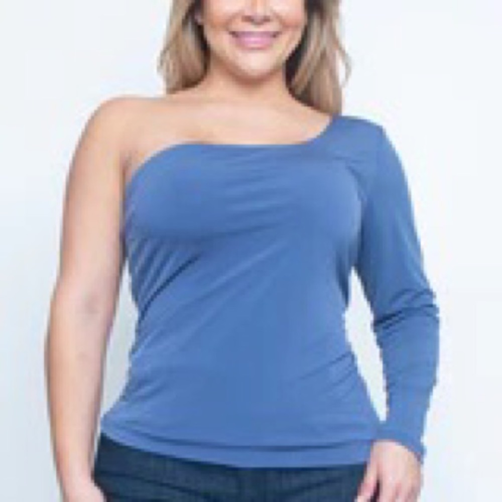 “NEW” 
Top - Women’s Plus Size Mono Shoulder Long Sleeve Top